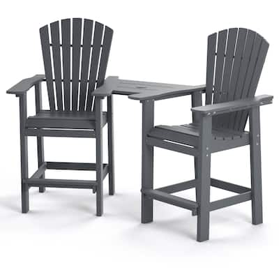 Patio Bar Stools Adirondack Arm Chairs Set of 2, 3 colors