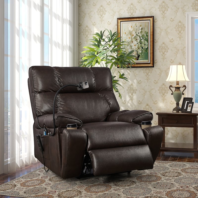 Christopher Knight Home Motors Massage Power Lift Recliner Chair with Phone Holder