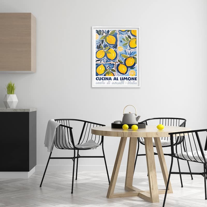 Stupell Bright Mediterranean Lemons Framed Giclee Art Design By Lux + Me Designs