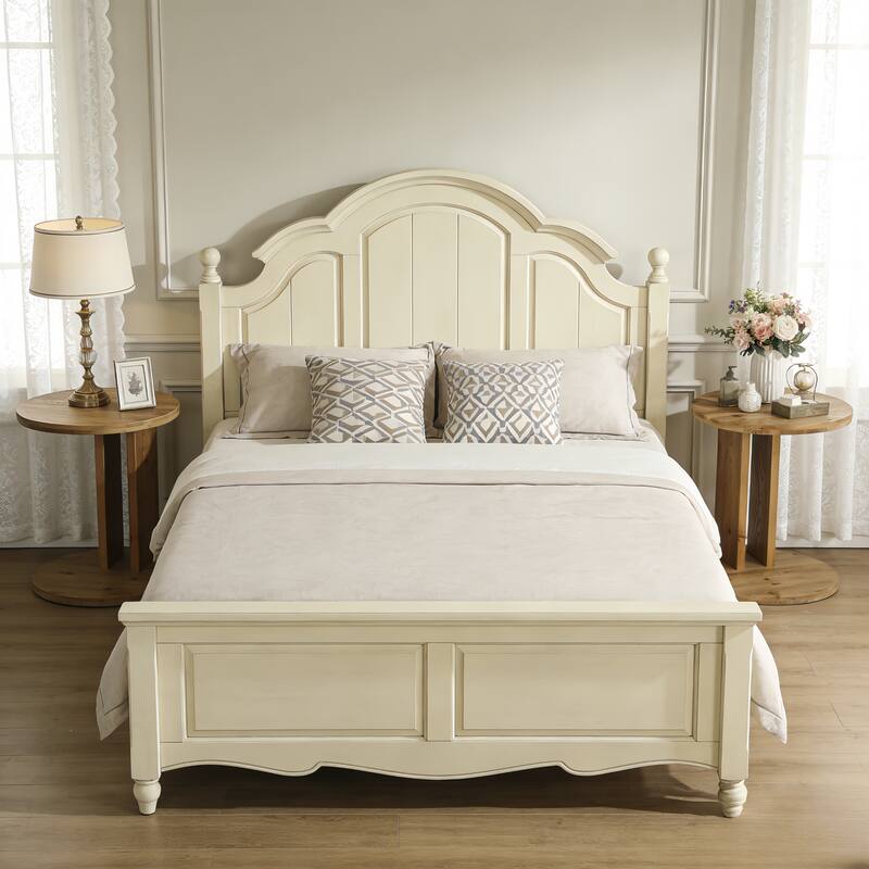 19.68" Round C-Shaped Solid Wood Nightstand - 2 Packs