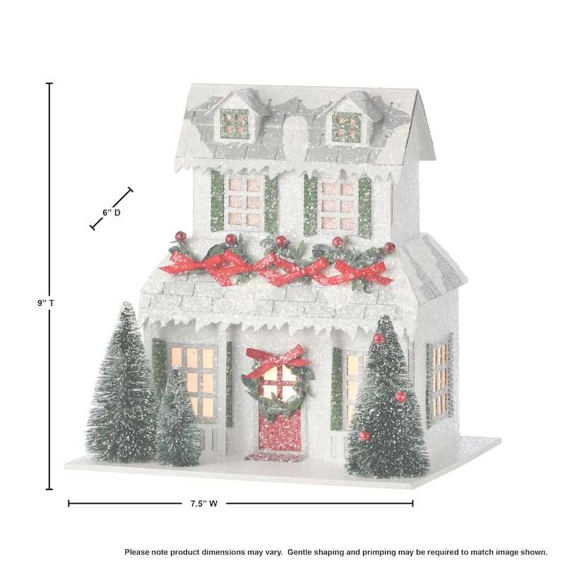 9" LED Cardboard Xmas Snowman House