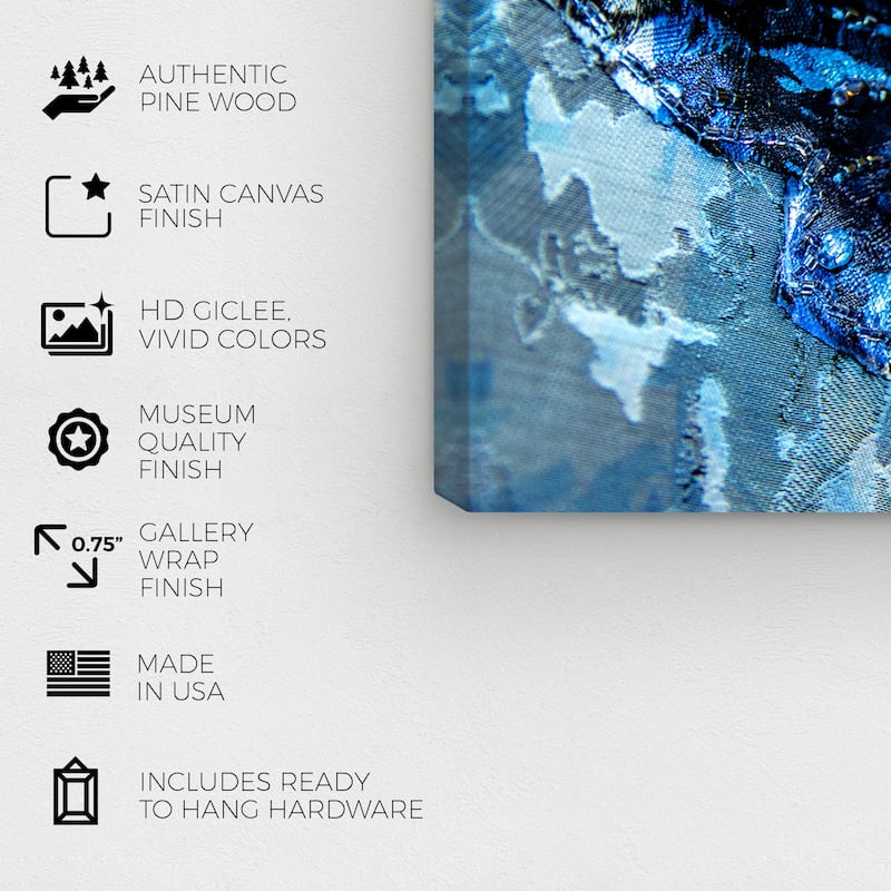 Wynwood Studio Canvas Fashion and Glam Mark Zunino - Saphire Tide Tapestry Blue and Modern & Contemporary Wall Art Canvas Print