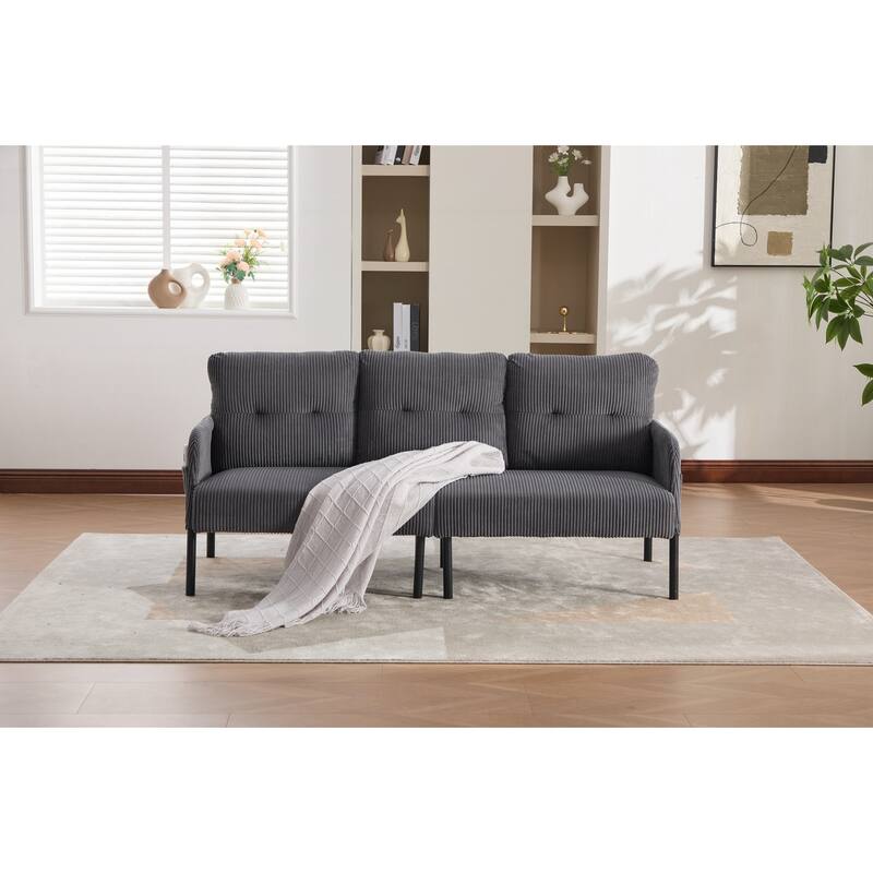 Oversized Loveseat, Modern & Plush Double-seater Sofa, Corduroy Upholstered Couch