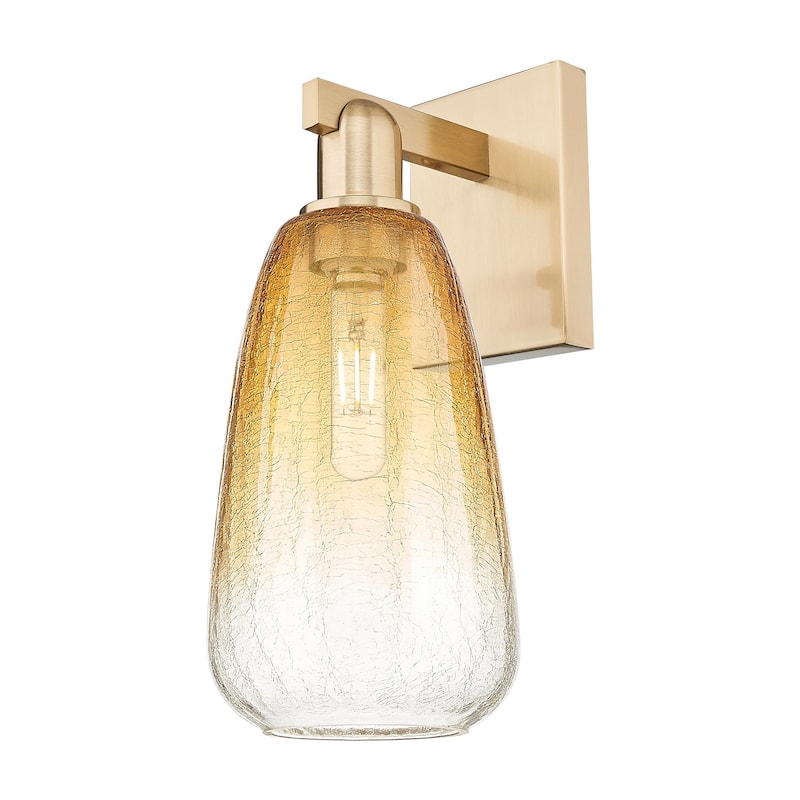 Innovations Lighting 716-1W-11-8 Brookhaven Almond Sconce Brookhaven - Champagne Bronze / Amber