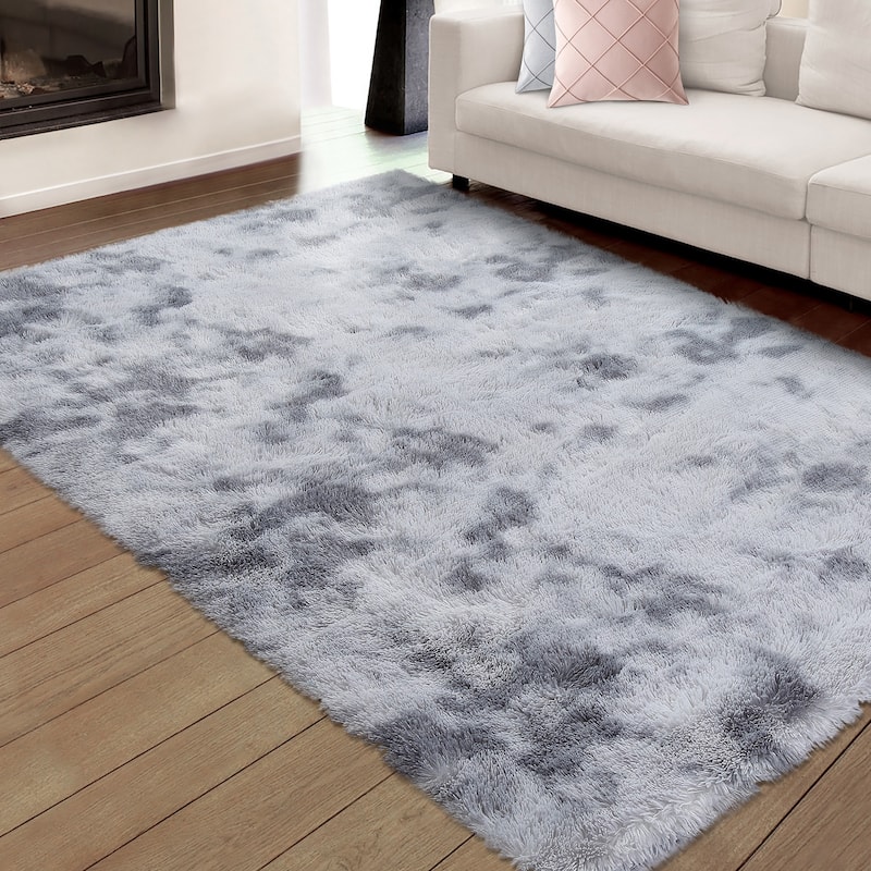 Garvee Shag Fluffy Area Rug Modern Indoor Plush Shaggy Carpet - 5' x 8' - Light Grey