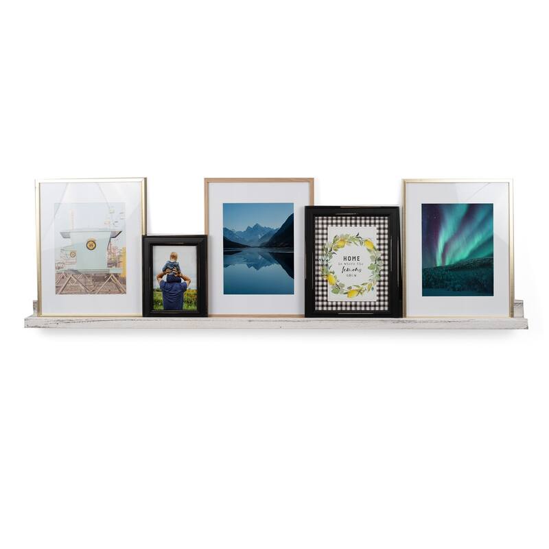 Rustic State Set of 4 Wall Mounted Shelves 52 Inch Photo Ledge