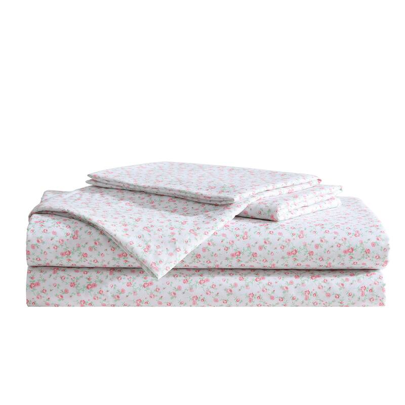 Betsey Johnson Printed Novelty Sheet Sets - Whimsical Floral Pink - Twin