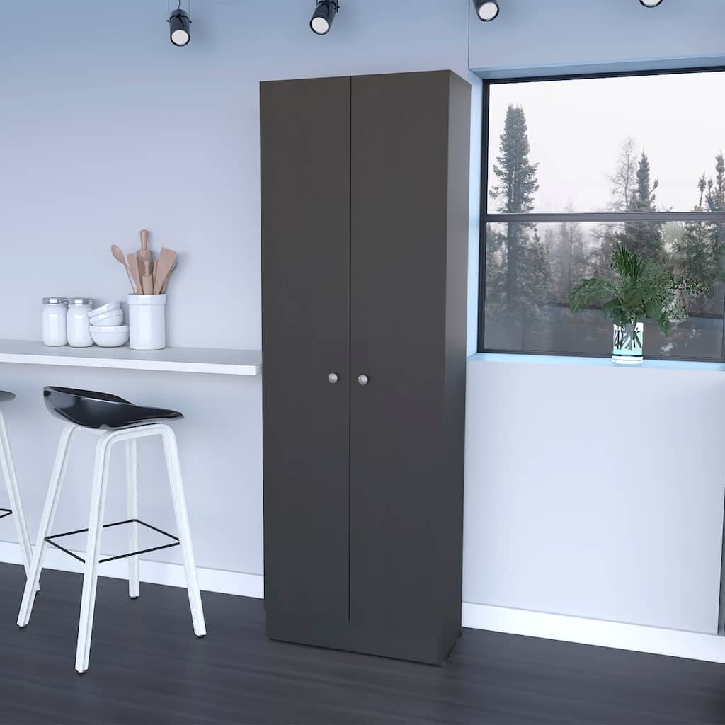 Virginia Double Door Storage Cabinet, Five Shelves