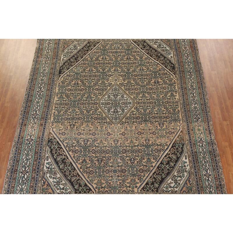 Hand Knotted Oriental 100% Wool Carpet Traditional Medallion Peach Hamedan Area Rug - 12' 11'' X 10' 0''