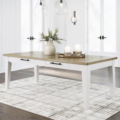 Signature Design by Ashley Ashbryn White/Brown Dining Table - 86" W x 42" D x 30.9" H