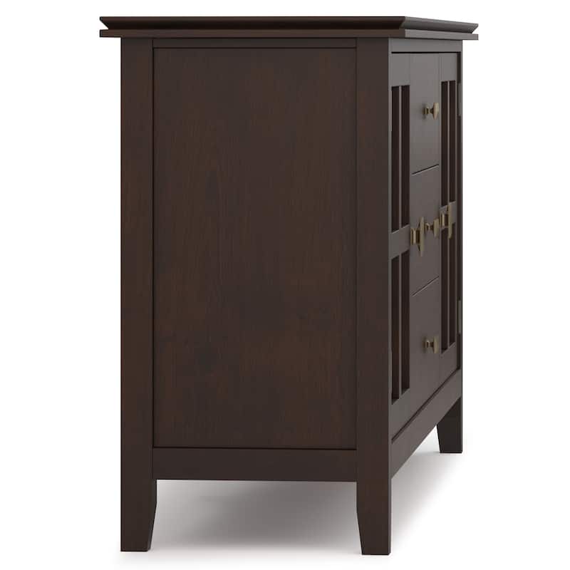 WYNDENHALL Stratford SOLID WOOD 60" Wide Contemporary Sideboard Buffet in Russet Brown - 17"d x 60"w x 30"h