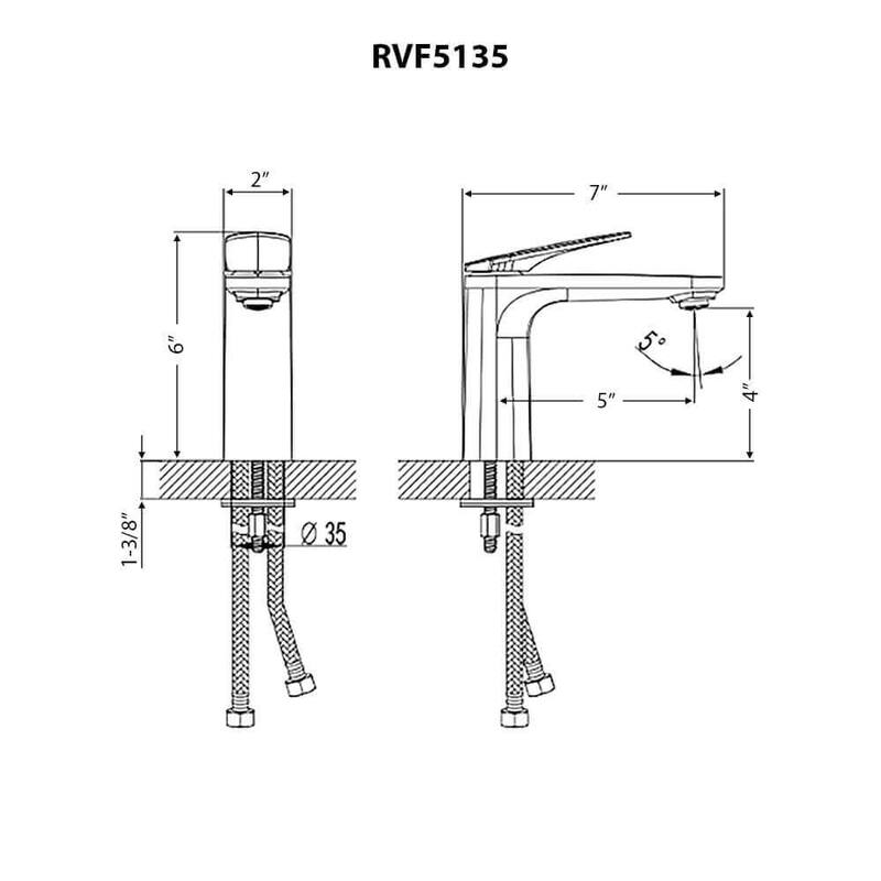 Ruvati Este Single Handle Stacked Short Bathroom Faucet in Brushed Nickel - RVF5135BN - 7'6" x 9'6"