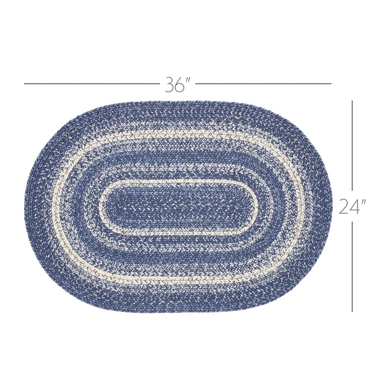 Great Falls Blue Jute Rug Oval w/ Pad 24x36 - 3'6"