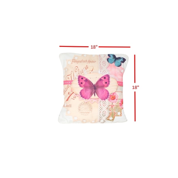 Arzezum Pillow Cover for Home Decor, Set of 2, Pink Butterfly