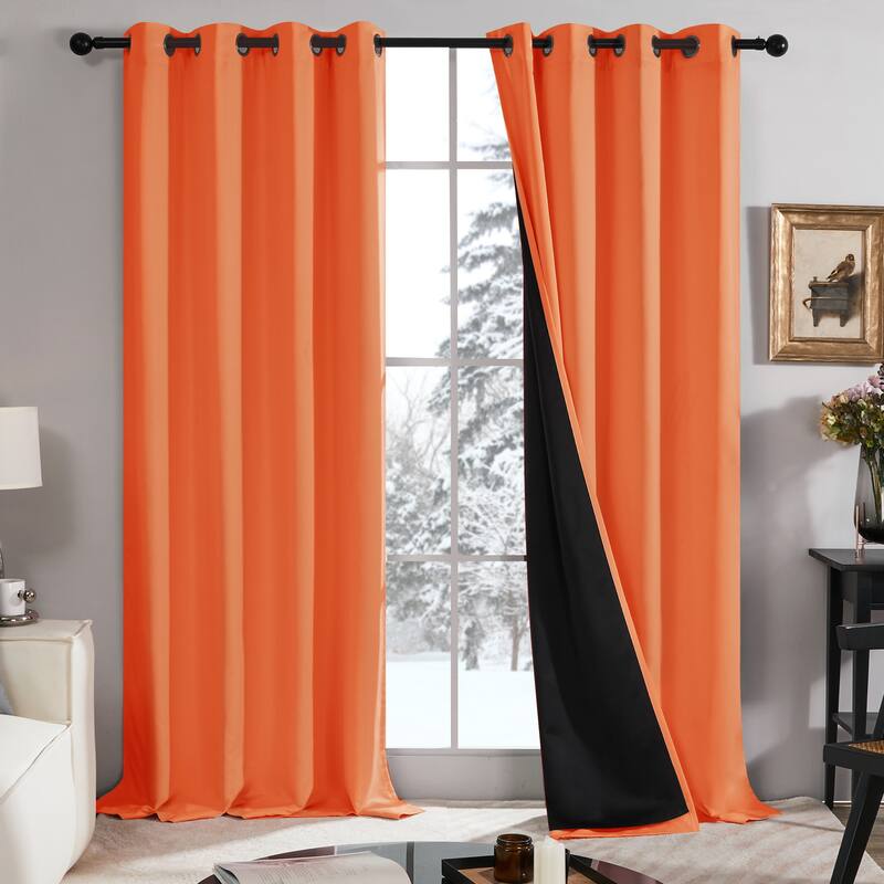 Deconovo 100 Percent Blackout with Liner Grommet Curtain (2 Panel)