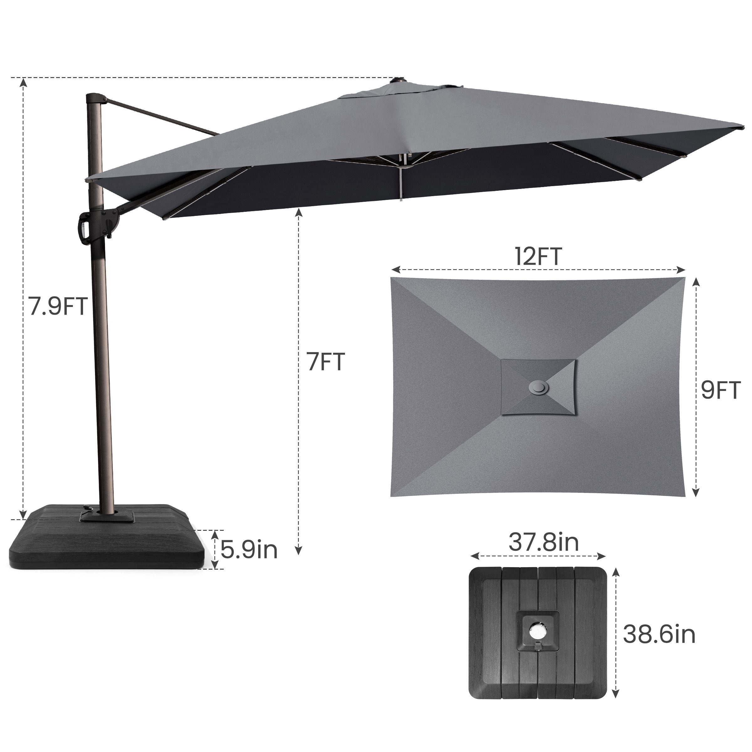 bcp 4 piece cantilever offset patio umbrella base SUPER DEAL Base, Heavy Duty Outdoor Round Umbrella Stand with Easy Carry Handles Water or Sand Filled for Garden, Backyard and Poolside Black : Patio duty HDPE plastic with weather resistant and UV protection coating Easy fill spout makes for convenient filling Outsunny 4 Piece Patio Umbrella