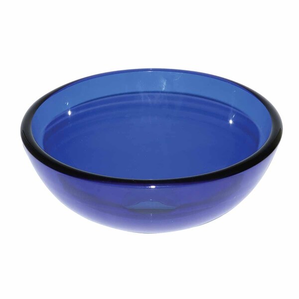 Blue Tempered Glass Mini Vessel Bowl Sink | Renovator's Supply