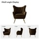 preview thumbnail 92 of 108, Eusebio Tufted Velvet Accent Chair with Wingback, Arms, and Metal Gold Legs for Living Room or Bedroom by HULALA HOME