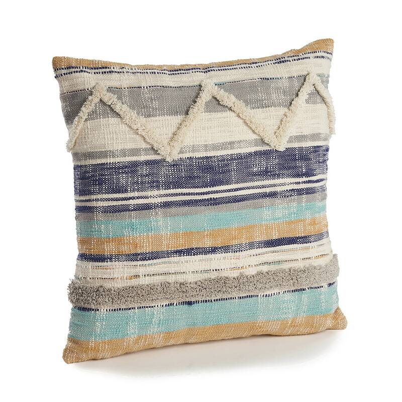 Sevita Destin Distressed Striped Cotton Throw Pillow