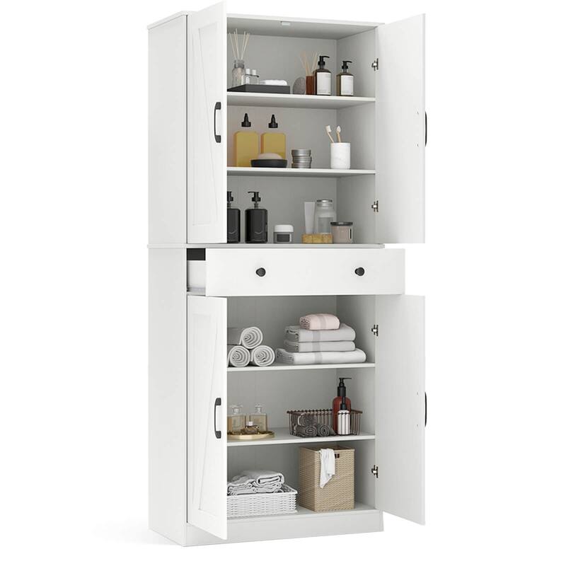 Costway 72" Tall Kitchen Pantry Modern Farmhouse Cupboard Cabinet with - See Details