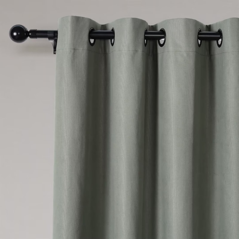 Soft Cotton Feel Twill Polyester 100% Blackout Grommet Pair (2 panels)
