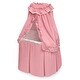 preview thumbnail 2 of 6, Badger Basket Kisses Rectangle Rocking Doll Bassinet - Pink/White