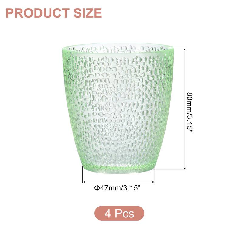 Acrylic Drinking Glasses, 4Pcs Plastic Reusable Tumbler - Emerald - 7oz