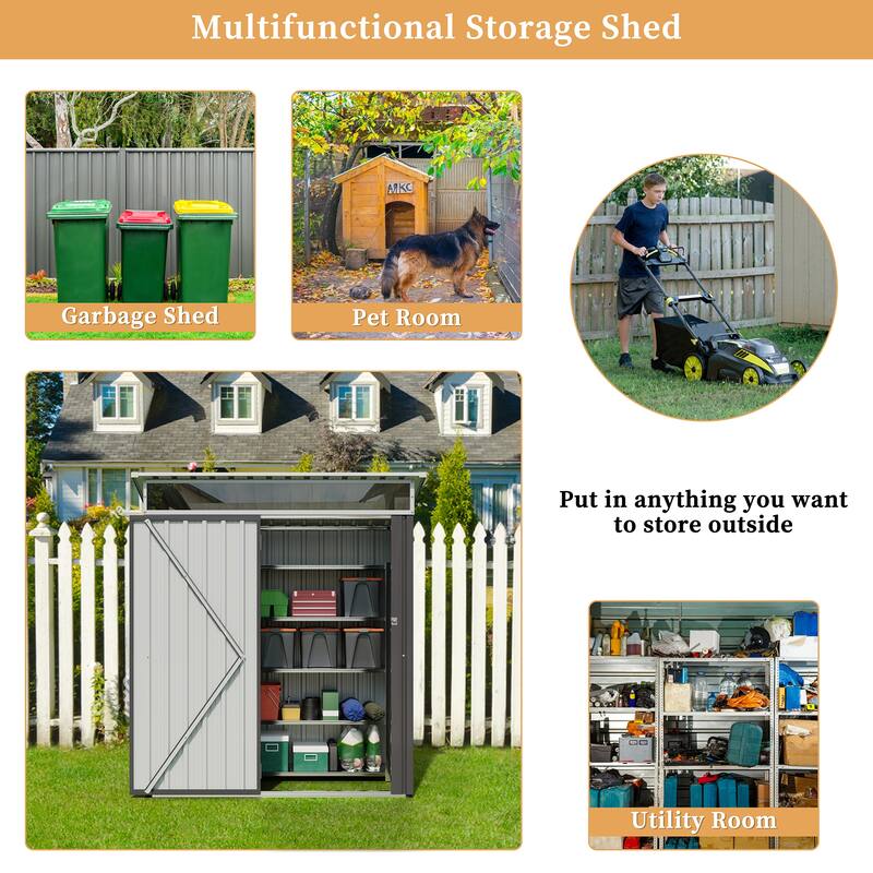 Futzca Outdoor Storage Shed with Lockable Door - N/A