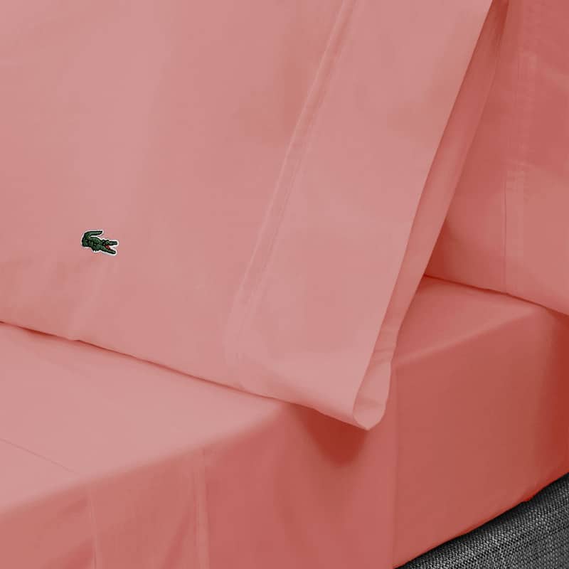 Lacoste Percale Cotton Solid Sheet Set