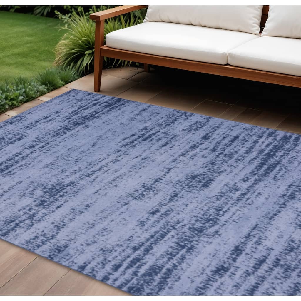 HomeRoots Abstract Contemporary Rectangle Outdoor Rug - 10' X 14'