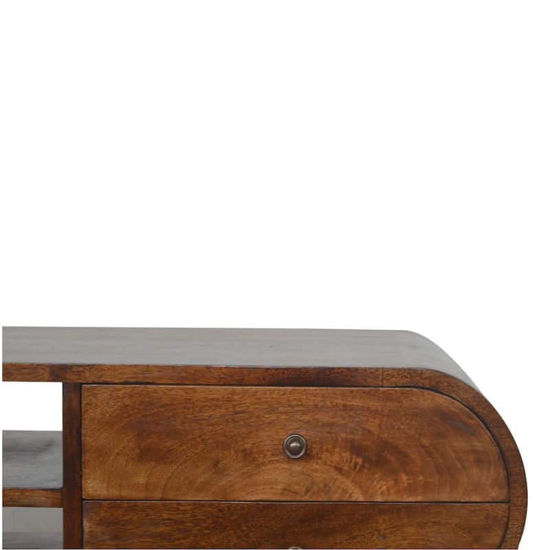 Artisan Furniture Chestnut Circular Media Unit, Brown with storage & Drawer