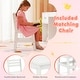 preview thumbnail 9 of 16, Gymax Kids Vanity Desk w/ Lights Open Bookshelf Storage Drawer