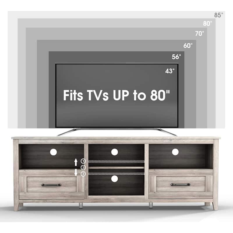 WESOME 70in TV Stand Home Cabinet with Drawers/Shelves/Doors for Living Room Bedroom - 70inch