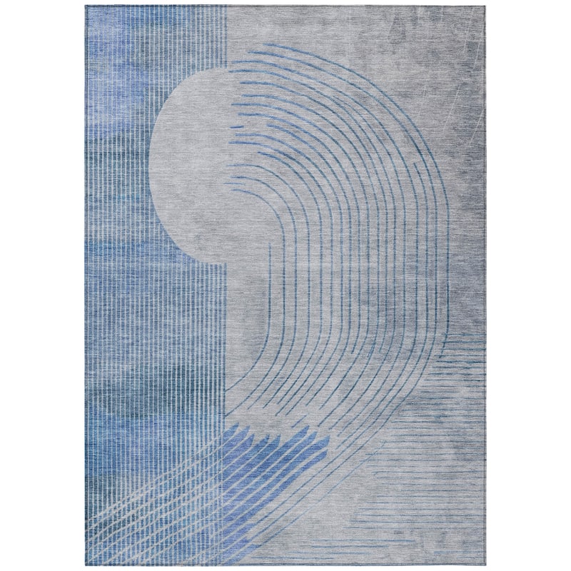 HomeRoots Geometric Transitional Rectangle Outdoor Rug