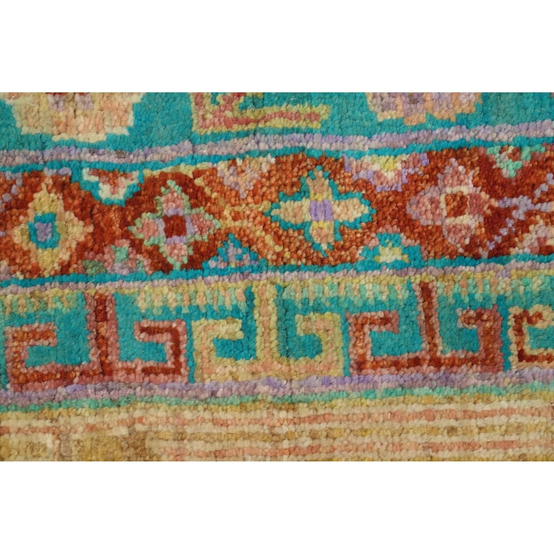 Hand Knotted Oriental 100% Wool Carpet Traditional Floral Yellow & Gold Ziegler Area Rug - 9' 9'' X 8' 0''