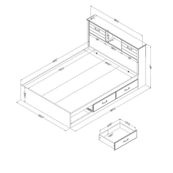 South Shore Ulysses Bed and Headboard Set