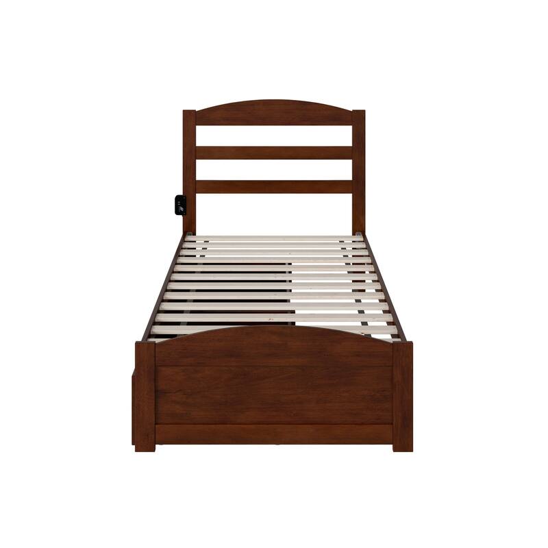 Warren Platform Bed with Footboard and 2 Storage Drawers