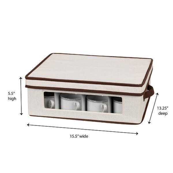 Household Essentials Vision China Storage Box w/Lid and Handles