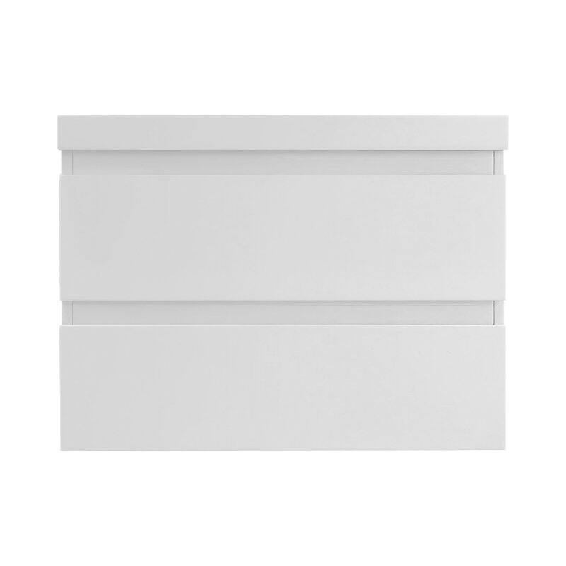 24"/30"/36"/48" Wall-Mounted 2-drawer Bathroom Vanity Set with Integrated Resin Sink