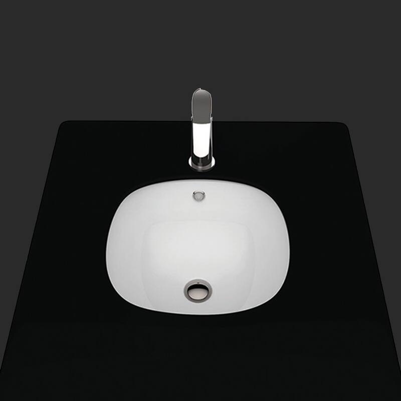 WS Bath Collections Under 17-5/16" Round Ceramic Undermount Bathroom - Gloss White