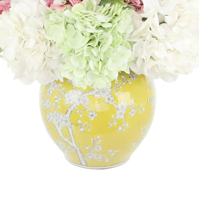 Hydrangea and Lilac Arrangement in Decorative Vase - 18
