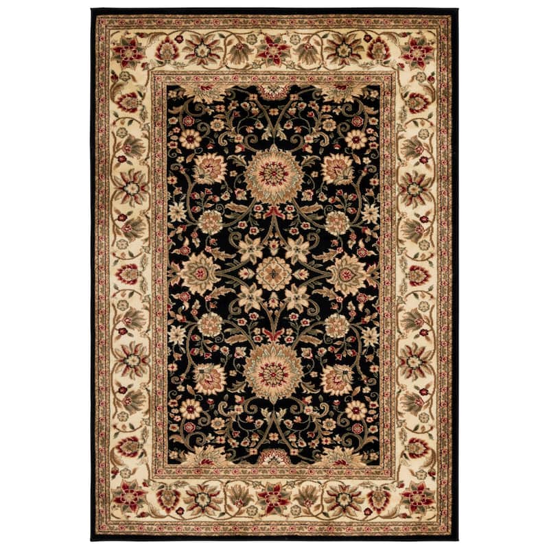 SAFAVIEH, Lyndhurst Marsha Traditional Area Rug - 5'3" x 7'6" - Black/Ivory