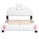 preview thumbnail 6 of 5, Pink+White Upholstered Platform Bed with Cute Cartoon Design