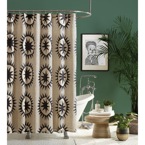 slide 2 of 5, Soleil Fabric Shower Curtain by Jungalow