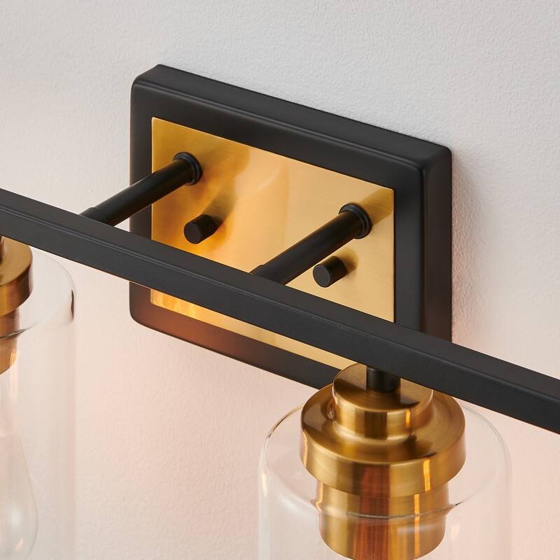 KAWOTI Rive 4-Light Dimmable Bathroom Vanity Light Antique Brass