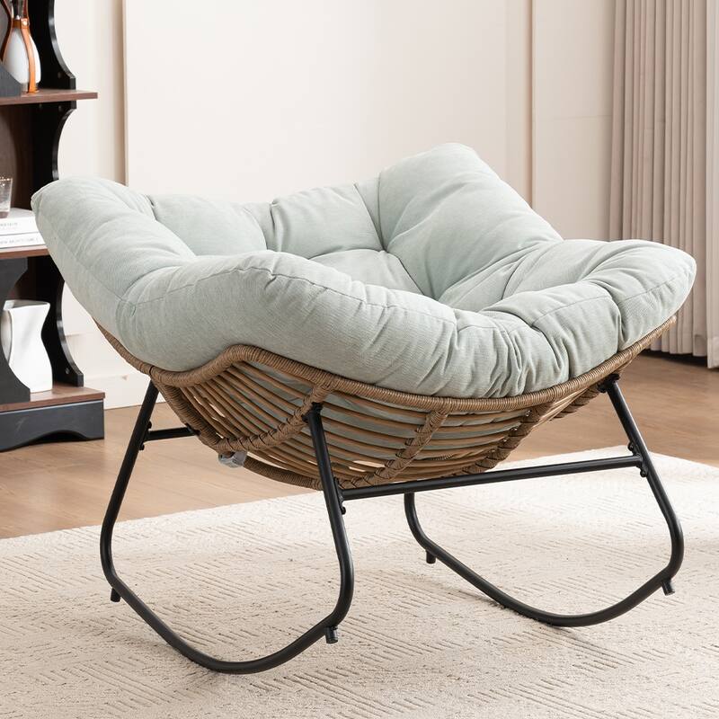Chenille Soft Upholstered Modern Rocking Chair