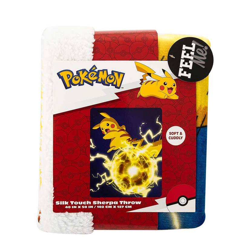 Pokemon Electro Shock Silk Touch Sherpa Throw Blanket