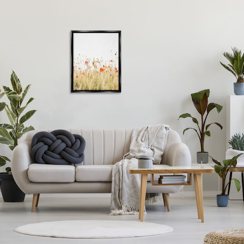 Stupell Poppy Field Photography Framed Floater Canvas Wall Art Design by Krista Broadway