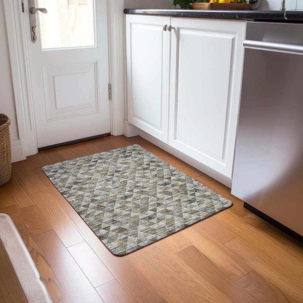 Machine Washable Indoor/ Outdoor Chantille Contemporary Mosaic Rug