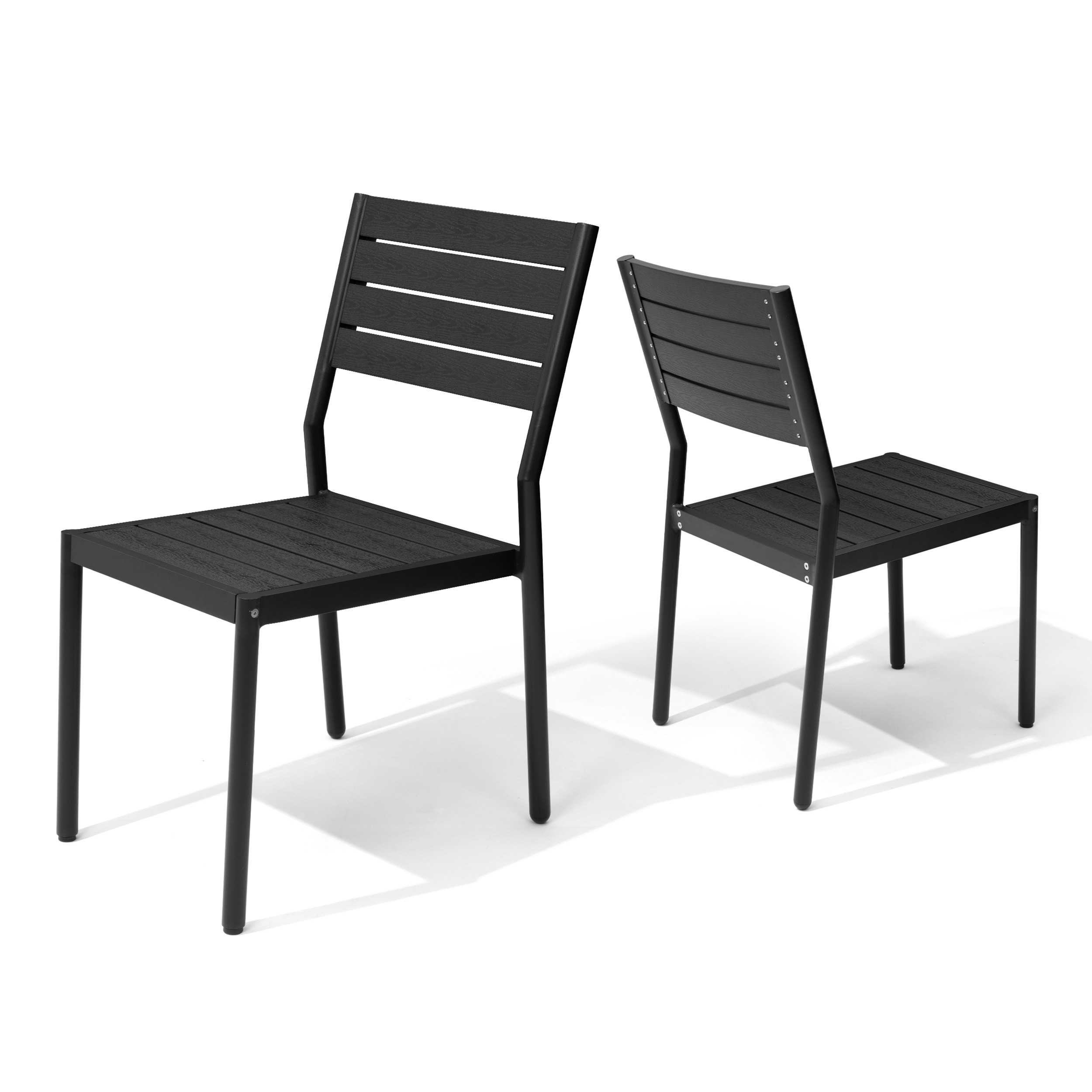 Pellebant Outdoor Patio Aluminum Stackable Dining Chairs - 19.4in D x 15.7in W x 33.9in H